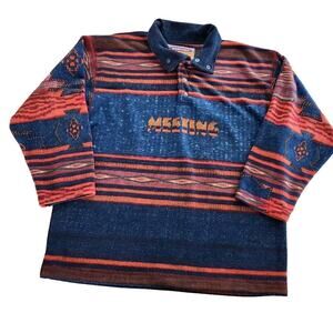 Vintage Meeting Men’s Southwestern Navajo Blanket Fleece Sweater Size L